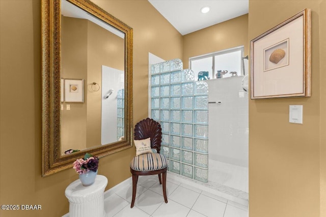 1316 Asher Ct, Ormond Beach, FL 32174 - full bathroom featuring a walk in shower, baseboards, and tile patterned floors