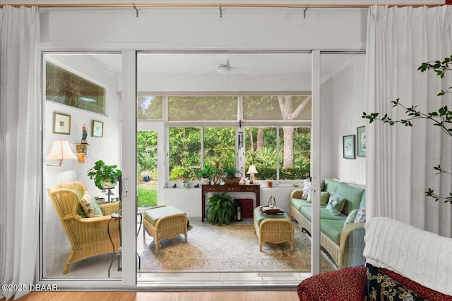1316 Asher Ct, Ormond Beach, FL 32174 - sunroom / solarium featuring a ceiling fan and outdoor lounge area