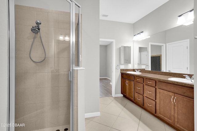 304 Coral Reef Way, Daytona Beach, FL 32124 - bathroom with double vanity, a sink, and a stall shower