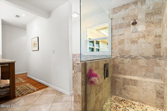 101 Azalea Cir, New Smyrna Beach, FL 32168 - bathroom with tiled shower and vanity