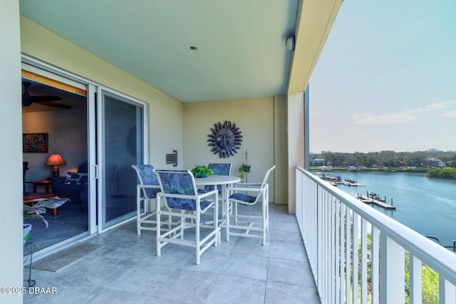 balcony with a water view