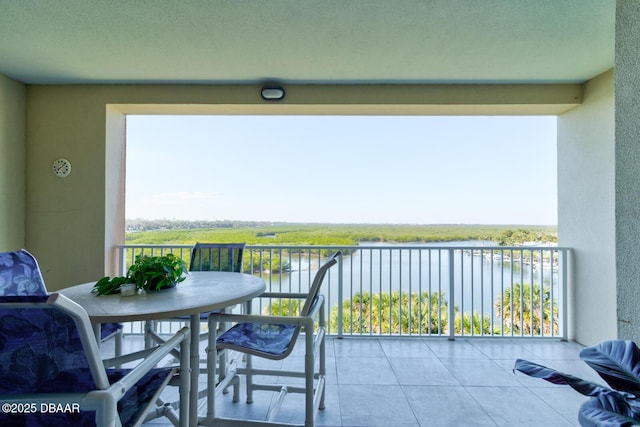 balcony with a water view