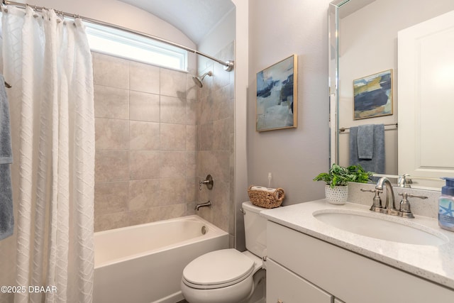 557 Mosaic Blvd, Daytona Beach, FL 32124 - bathroom with toilet, shower / bath combo, and vanity