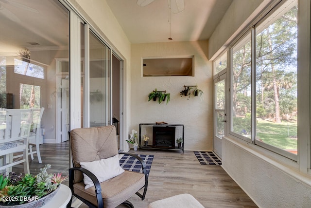 1455 Carlow Cir, Ormond Beach, FL 32174 - sunroom with ceiling fan