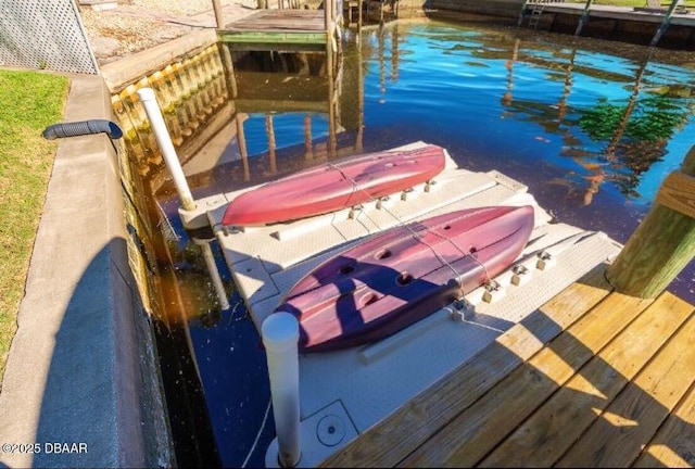 view of dock area