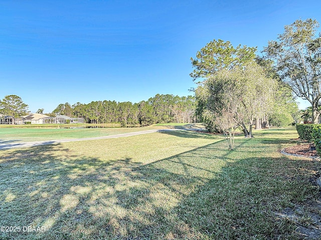 view of property's community featuring a yard