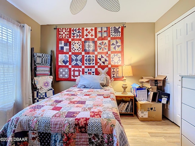 bedroom featuring wood finished floors