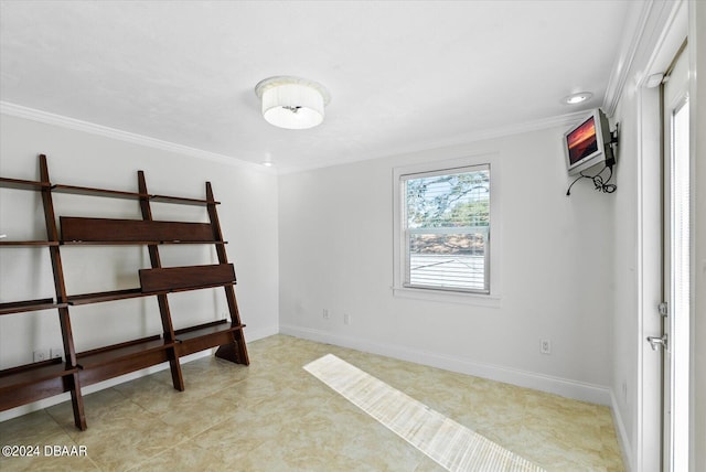 interior space with ornamental molding