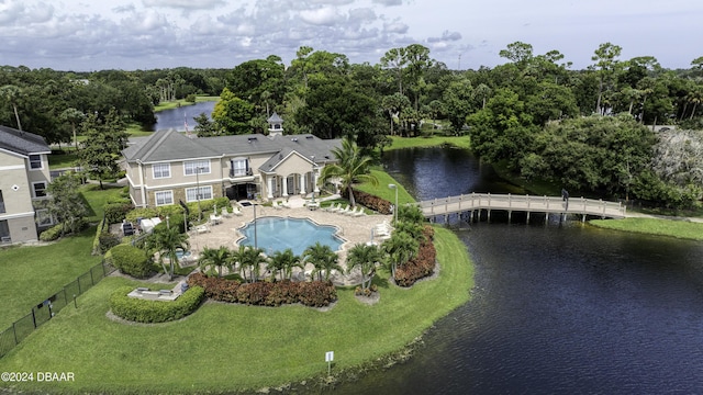 940 Village Trl Unit 2-207, Port Orange, FL 32127 - aerial view of property and surrounding area featuring a large body of water and a pool