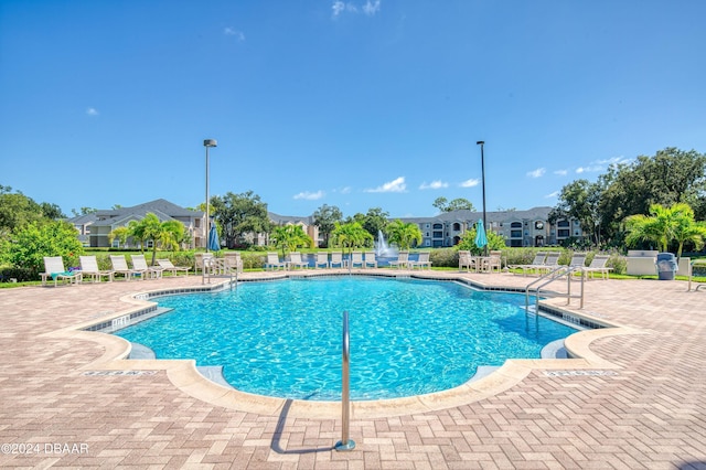 view of pool featuring a patio