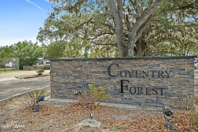 view of community sign