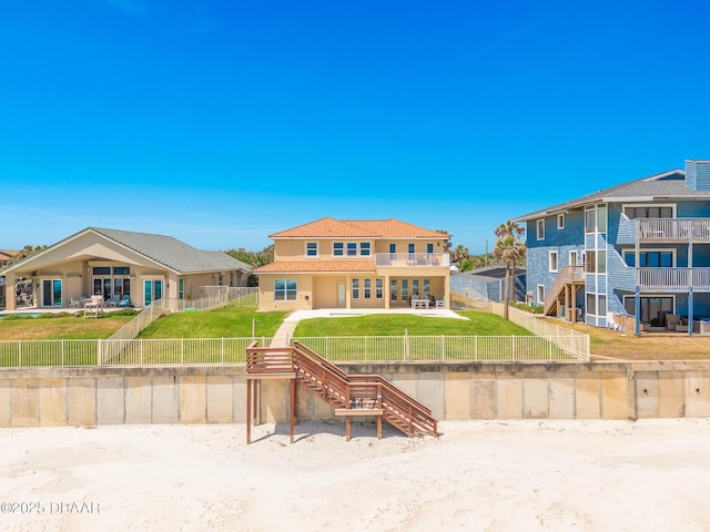 4427 S Atlantic Ave, Ponce Inlet, FL 32127 - view of front of property with stairs and a patio area