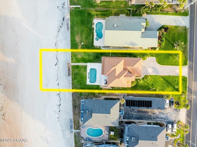 4427 S Atlantic Ave, Ponce Inlet, FL 32127 - aerial overview of property's location with a pool and property parcel outlined