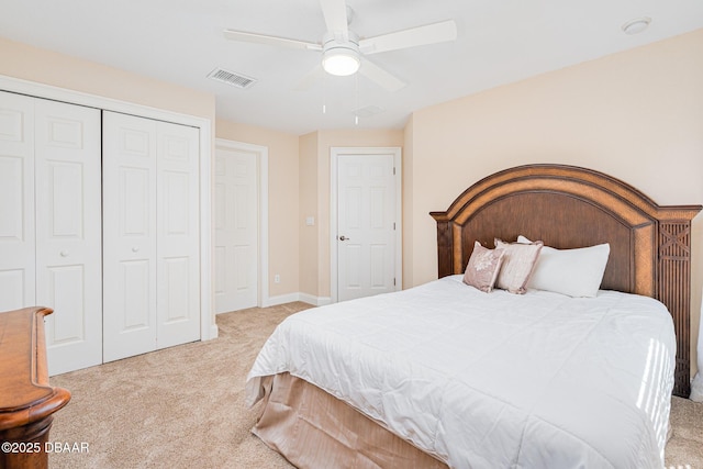 4427 S Atlantic Ave, Ponce Inlet, FL 32127 - carpeted bedroom with a closet, ceiling fan, and baseboards
