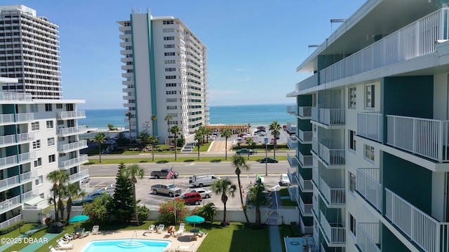 property view of water with a city view