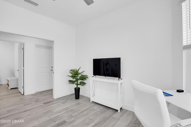 802 Margaritaville Ave, Daytona Beach, FL 32124 - office featuring wood finished floors, ceiling fan, and baseboards