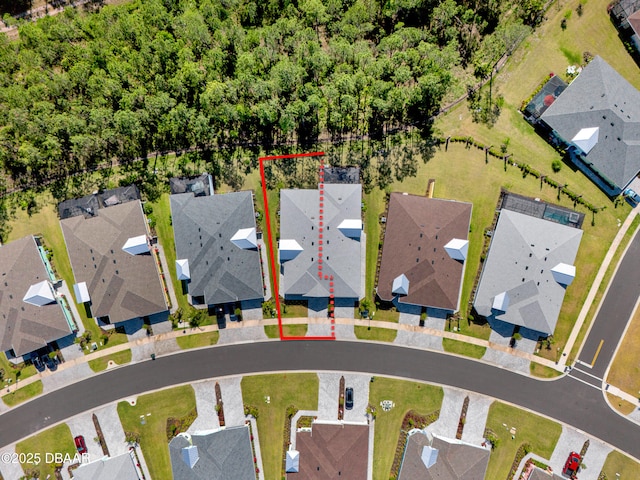 802 Margaritaville Ave, Daytona Beach, FL 32124 - aerial perspective of suburban area with property boundaries highlighted