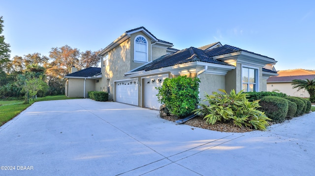 view of front of home featuring a garage