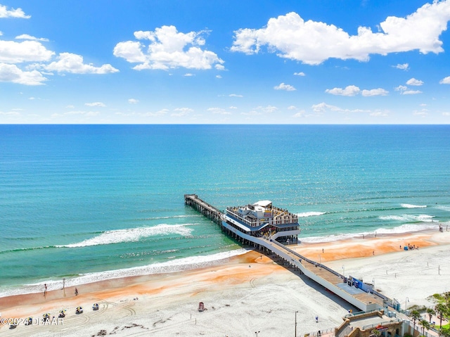 exterior space with a view of the beach