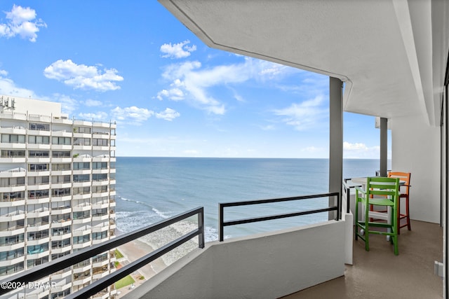 balcony with a water view