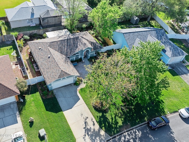 drone / aerial view with a residential view