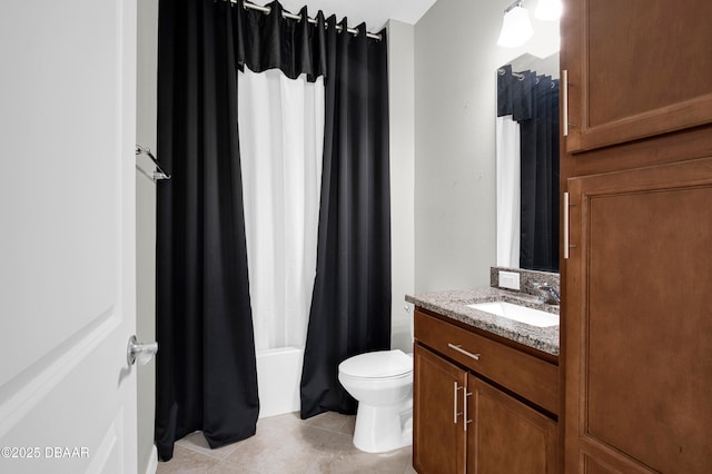 500 Barefoot Life Ln, Daytona Beach, FL 32124 - bathroom featuring vanity, tile patterned floors, and shower / tub combo with curtain