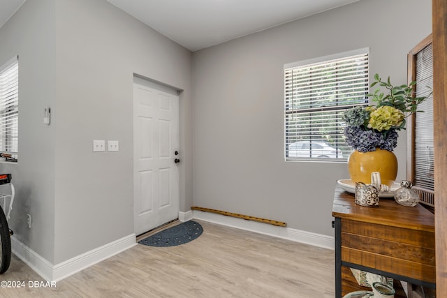 entryway featuring light hardwood / wood-style flooring