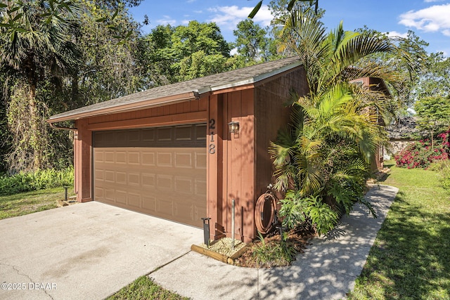 view of garage