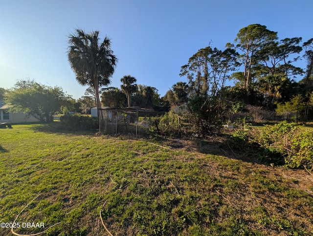 view of yard with fence