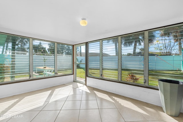 view of unfurnished sunroom