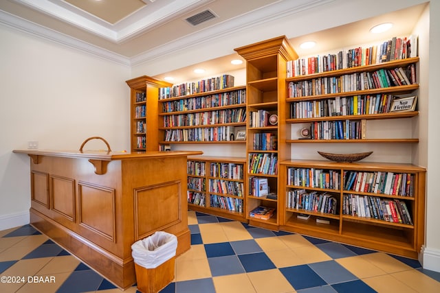 interior space featuring ornamental molding