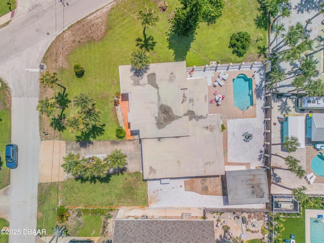 327 Due E St, New Smyrna Beach, FL 32169 - drone / aerial view of a pool area