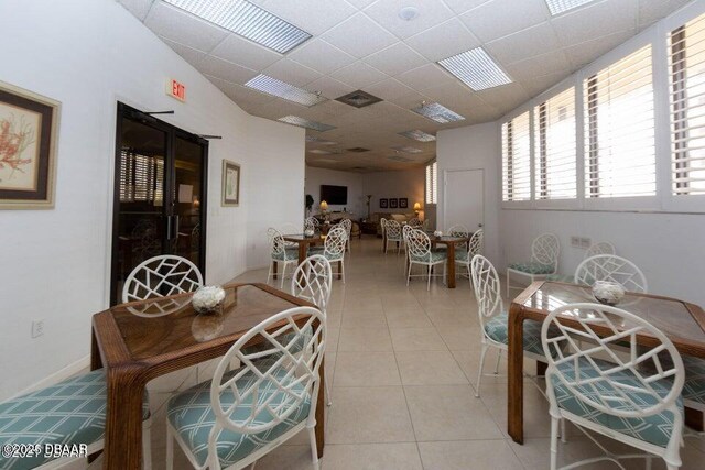 dining room with light tile patterned floors