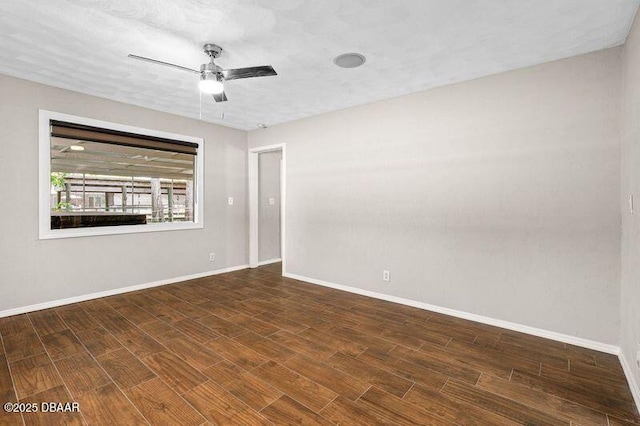 32 Twin River Dr, Ormond Beach, FL 32174 - unfurnished room with baseboards, ceiling fan, and wood finished floors
