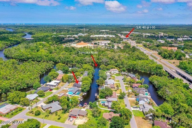32 Twin River Dr, Ormond Beach, FL 32174 - drone / aerial view featuring a residential view and a water view