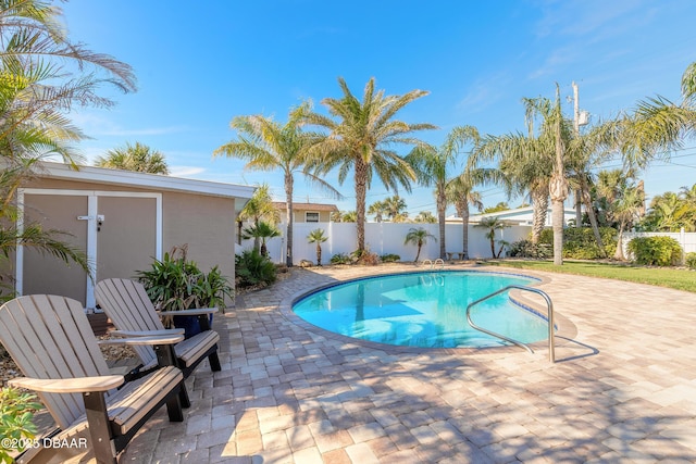 view of pool with a patio area