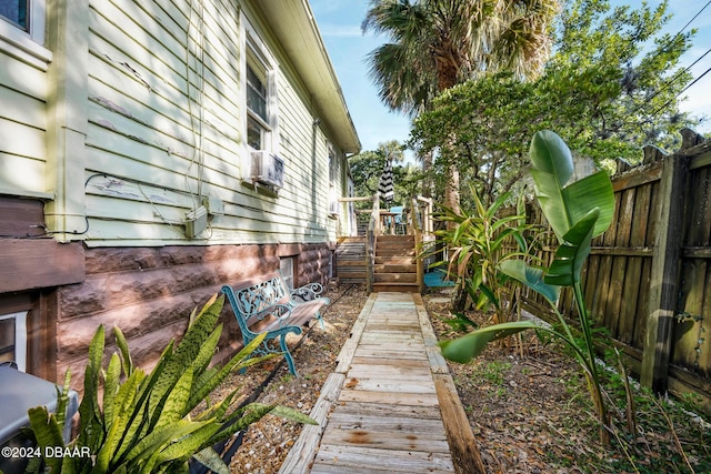 view of yard featuring cooling unit