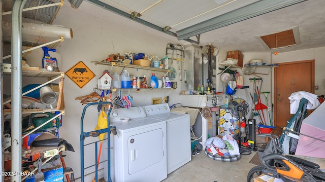 laundry area featuring washing machine and clothes dryer