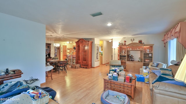 living room featuring light hardwood / wood-style flooring