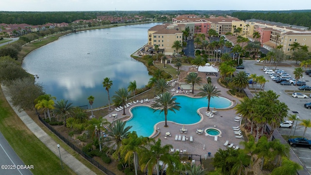 3417 Medici Blvd, New Smyrna Beach, FL 32168 - aerial view of property and surrounding area with a nearby body of water and a pool area