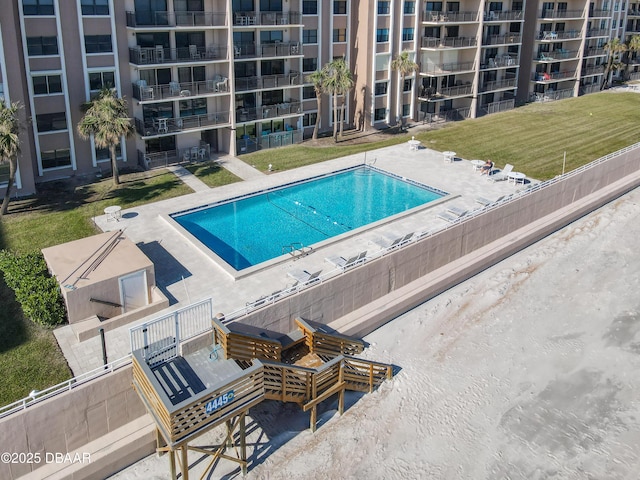 view of pool featuring a patio area