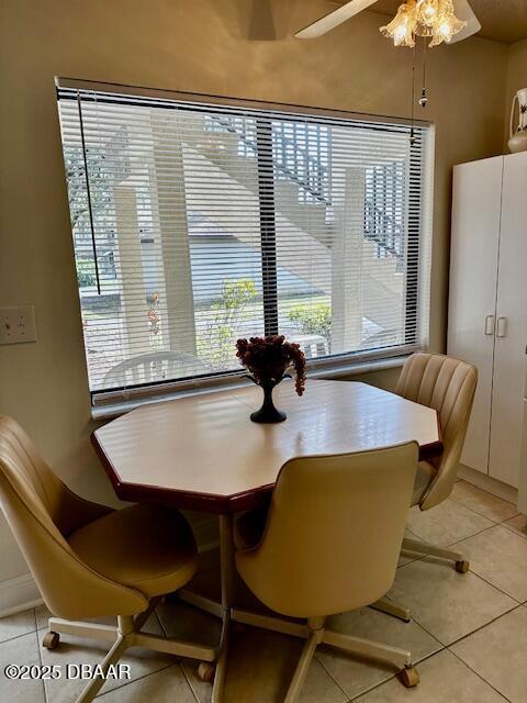 view of tiled dining area