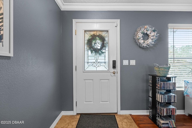 entrance foyer with crown molding