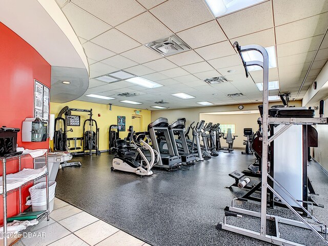 257 Sweet Bay Ave, New Smyrna Beach, FL 32168 - workout area with a drop ceiling