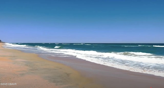 view of water feature featuring a beach view