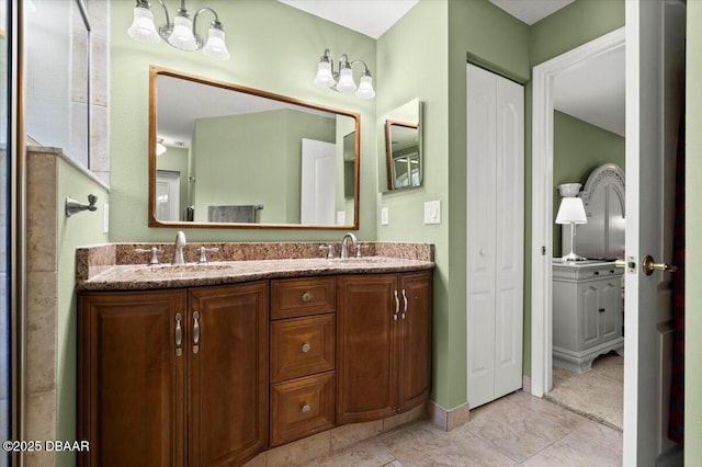 5935 Shady Creek Ln, Port Orange, FL 32128 - full bathroom featuring double vanity and a closet