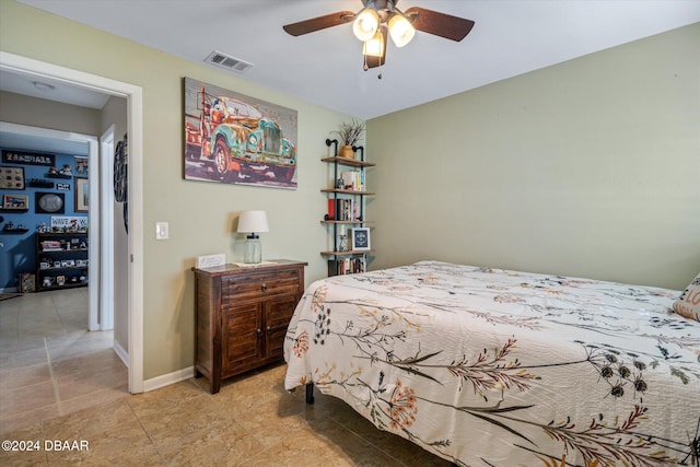 bedroom with ceiling fan