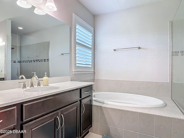 200 Azure Mist Way, Daytona Beach, FL 32124 - full bath featuring a bath, vanity, and tiled shower