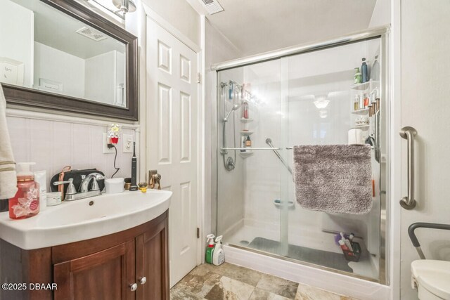3304 India Palm Dr, Edgewater, FL 32141 - full bathroom featuring a shower stall and vanity