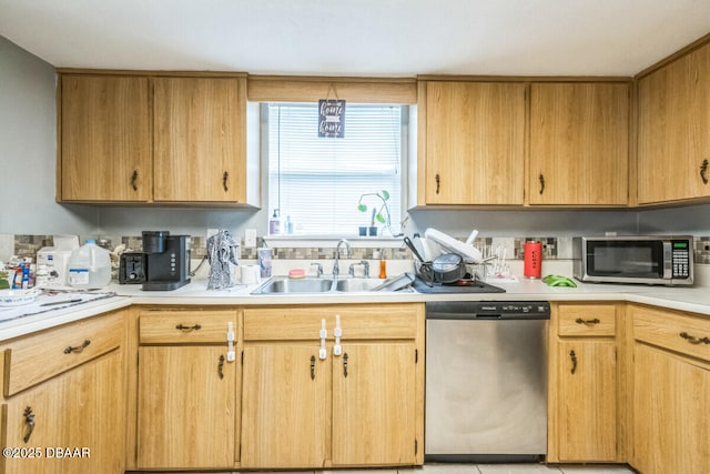 3304 India Palm Dr, Edgewater, FL 32141 - kitchen featuring appliances with stainless steel finishes, light countertops, and light brown cabinetry